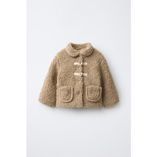 FROG FASTENING SHEARLING-STYLE JACKET - taupe brown | ZARA United States