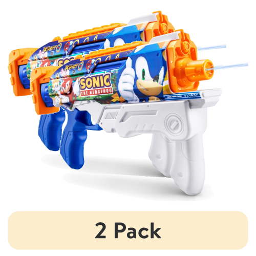 (2 pack) XSHOT Water Fast-Fill Skins Sonic the Hedgehog (500ml 33ft) Hyperload Water Blaster by ZURU, Outdoor Summer Toy, for Kids, Teens & Adults Ages 5+