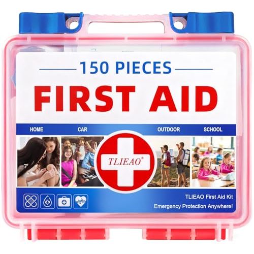 Mini First Aid Kit - 150 Pieces, All-Purpose Portable | Emergency Medical Kit for Home, Car, Travel, Camping, Truck, Hiking, Sports, Office, Vehicle & Outdoor Emergencies