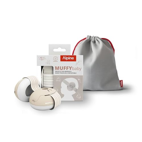 Alpine Muffy Baby Ear Protection for Babies and Toddlers up to 36 Months - CE & ANSI Certified - Noise Reduction Earmuffs - Comfortable Baby Headphones Against Hearing Damage & Improves Sleep - Sand