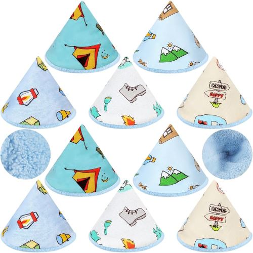 Timgle 10 Pcs Coral Velvet Pee Covers Baby Boy, Strong Water Absorption Pee Shield for Baby Boy, Reusable Diaper Changing Accessory for Boys Newborn Gift(Camping)
