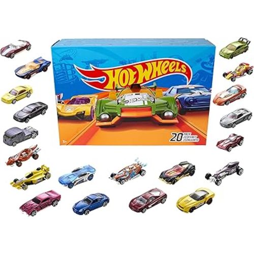 Hot Wheels Toy Cars & Trucks 20-Pack, Set of 20 1:64 Scale Vehicles for Play or Display, Instant Collection (Styles May Vary) (Amazon Exclusive)