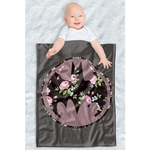 LOGOVISION Batman Lightweight Baby Blanket, 30"X40", Bats of Floral Unisex for Infants Girls & Boys
