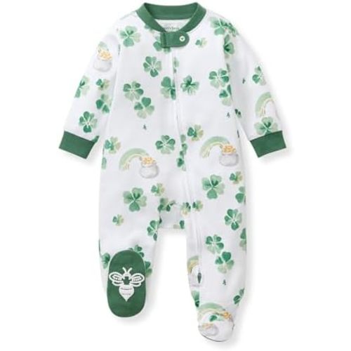 Burt's Bees Baby Girls' Organic Cotton Sleep and Play Footed Pajamas