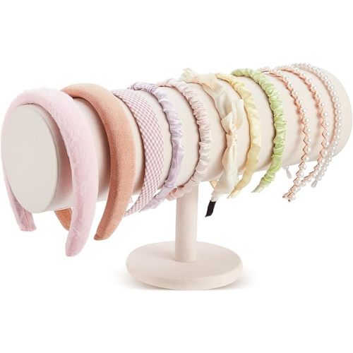 Wenqik Extra Long T Bar Headband Holder Organizer Velvet Headband Rack Storage Hairband Organizer for Hairband Earring Display Stand Women Girl