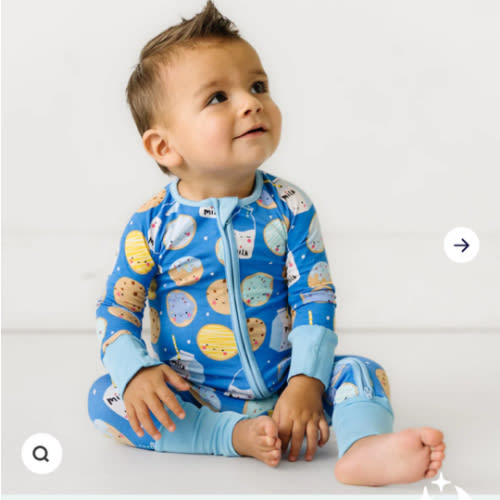 Blue Cookies & Milk Zippy - Little Sleepies