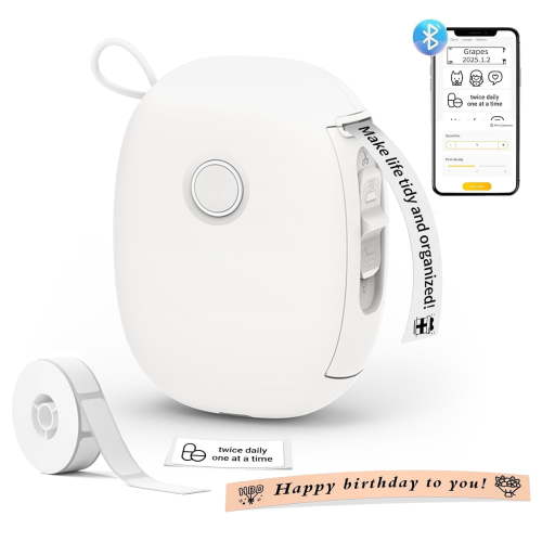 Portable Label Maker Printer for Home and Office - Baokaler Thermal Bluetooth Device, Inkless Sticker Printing, Customizable Text or Designs, iOS and Android Support