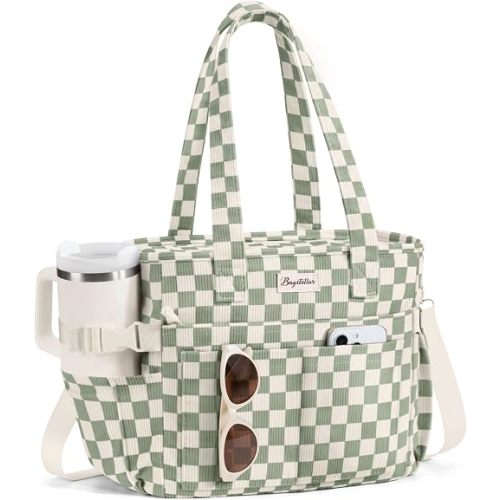 Bagstellar Corduroy Lunch Box for Women Insulated Lunch Bag Cooler Tote Bag