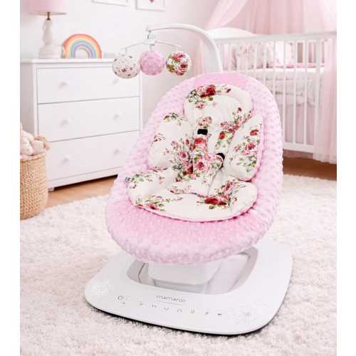 HandMade UPPAbaby Mamaroo Rockaroo 4mom Insert Cover Newborn Infant Swing Replacement Toy Balls Liner Pink Minky Floral Roses Baby Girl