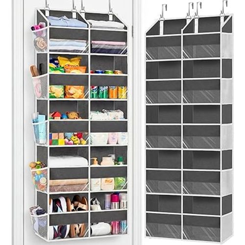 Over the Door Organizer 5 Tiers, Extra Large Behind Door Storage of 10 Compartments, 80 lbs Weight Capacity Over Door Organizer, Door Hanging Organizer for Closet, Diaper Organizer, Room storage