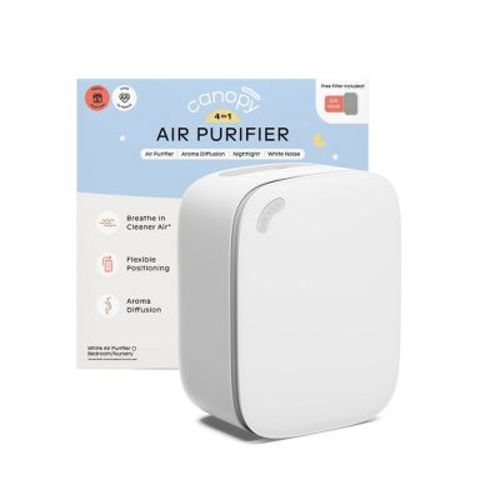 Canopy Air Purifier-Multi-Stage HEPA Filtration Reduces 99.97% of Air, Dust, Pollen & Contaminants - Optional White Noise/Night Light - White