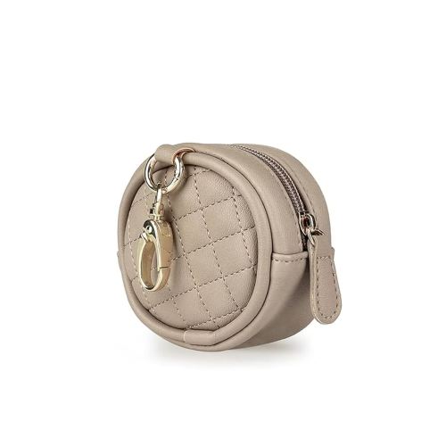 MOMIGO Pacifier Case Bag - Leather Pacifier Holder with Clip for Diaper Bag Stroller Purse Charm, Holds 2 Pacifiers Outdoor Travel (Brown)