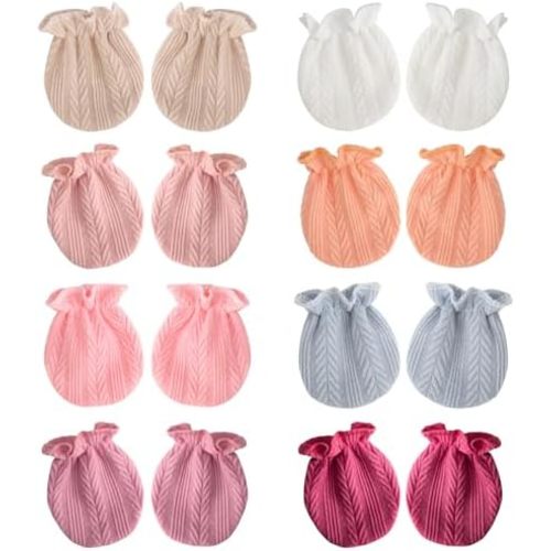 BQUBO Newborn Infant Toddler Mittens No Scratch Cotton Elastic Wrist Gloves Hypoallergenic for 0-6 Months Baby Boys Girls