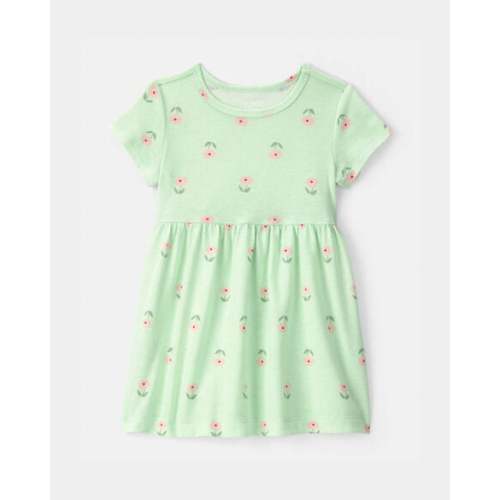 Baby Girl Floral Short-Sleeve Dress - Green | Carter's