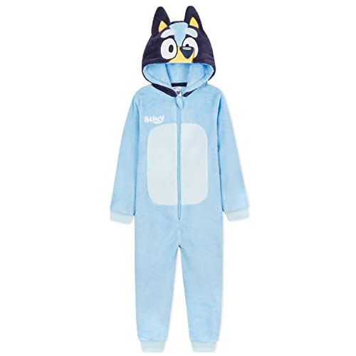 Bluey Fleece Jumpsuit for Boys Toddlers Hooded Romper Fleece Pajamas Boys Gifts
