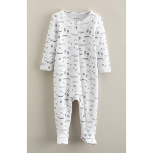 Print Cotton Footie Romper
