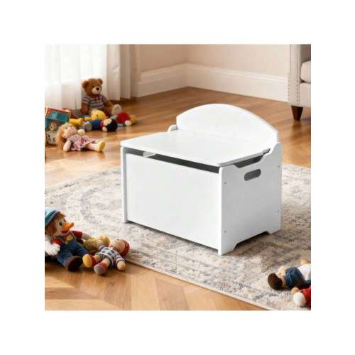 Kids Storage Bench, Wooden Toy Box Chest With Backrest, Large Storage Cabinet With Safety Hinge, Toddlers Storage Bench For Playroom, Living Room Or Entryway, 23.5 X 14.5 X 21.46 In, White | SHEIN USA