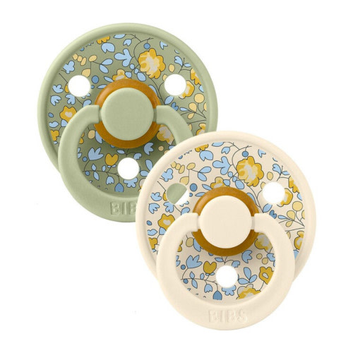 BIBS X Liberty Colour Eloise Latex Pacifier, Sage Mix (Pack Of 2)