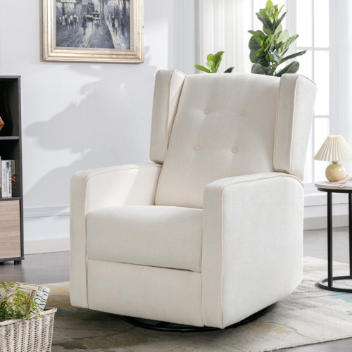 Latitude Run® Wykoff 29.1'' Wide Modern Upholstered Manual Swivel and Rocker Standard Recliner with Wing Back & Reviews | Wayfair