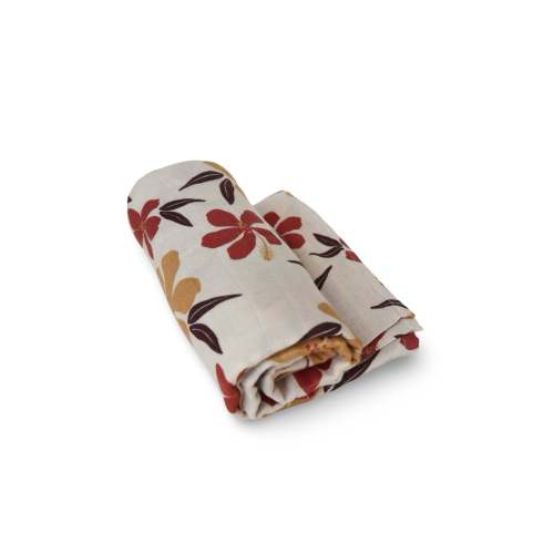 Muslin Swaddle Blanket - Autumn Hibiscus