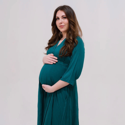 Amelia Labor & Postpartum Gown in Deep Teal – Lila