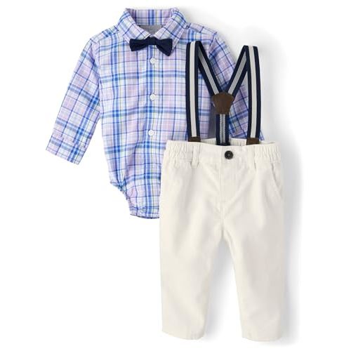 The Children's Place baby-boys And Newborn Button Down Shirt and Pants, 2 Piece Outfit
