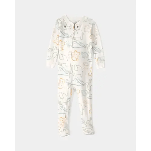 18M Baby Elephant 100% Cotton Snug Fit 1-Piece Pajama - Ivory | Carter's
