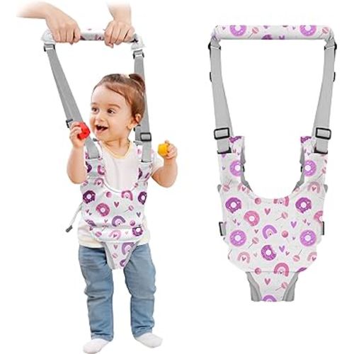 Baby Walking Harness - Handheld Kids Walker Helper - Toddler Infant Walker Harness Assistant Belt - Child Baby Walk Learning Help Support Assist Trainer Tool - for 7-24 Month Old (Donuts)
