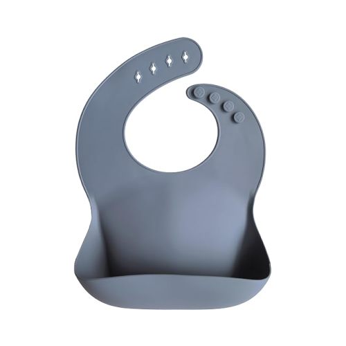 mushie Silicone Baby Bib | Adjustable Fit Waterproof Bibs (Tradewinds)