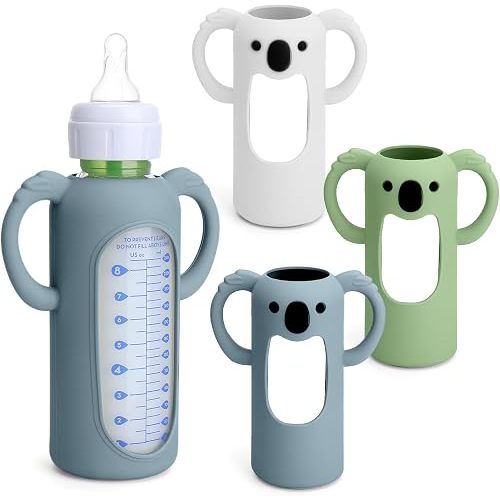 3 Pack Silicone Sleeves for Dr. Brown's Glass Bottles 8 OZ - Anti Breakage