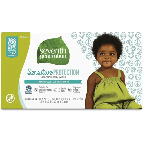 Seventh Generation Baby Wipes Sensitive Protection with Snap Seal Diaper Wipes 768 Count