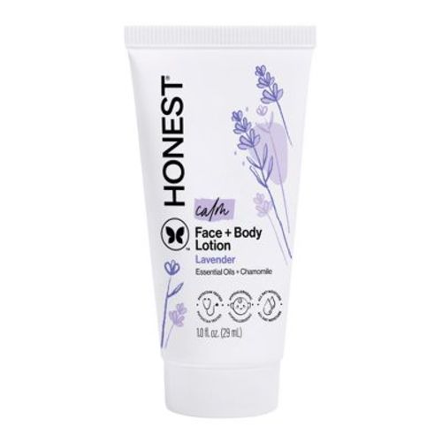 The Honest Company Calm Face + Body Lotion - Travel Size - Lavender- 1 fl oz: Moisturizing, Dye-Free, Paraben-Free, Phthalate-Free