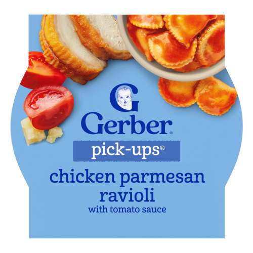 Gerber Pick-Ups Chicken and Parmesan Cheese Ravioli in Tomato Sauce Toddler Meals, 4.5 Oz Tray