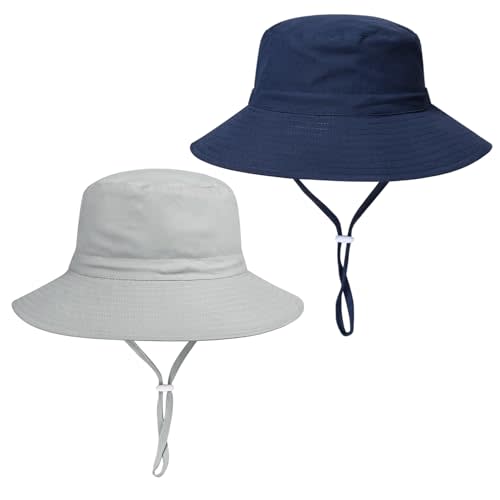 Baby Toddler Sun Hat,Boys Girls Bucket Hat for Kids UPF 50+ Sun Protective Child Summer Beach Hats 0-5 Years