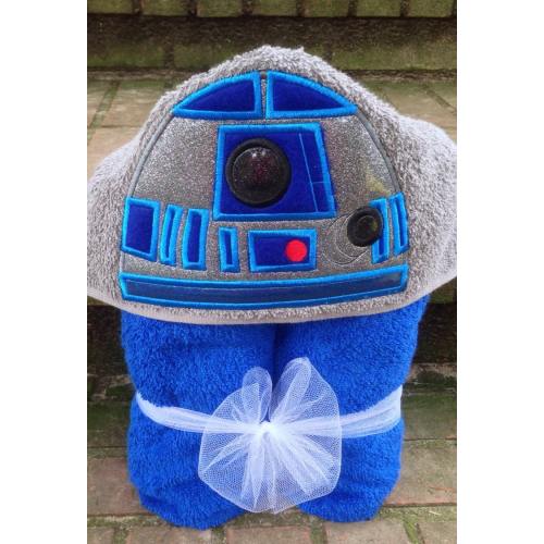 Star Wars R2D2 Inspired Hooded Towel/ R2D2 Costume/ Star Wars Costume/ Star Wars Towel/ Disney Towel/ R2D2 Towel/ Beach Towel/ Pool Towel