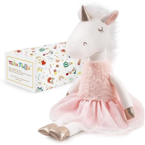Mikkee Fluffie 15" Ballerina Unicorn Plush Stuffed Animal Gift for Girls