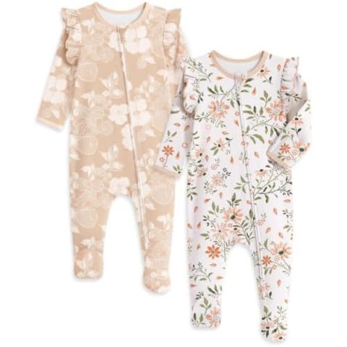 Yoofoss Baby Sleepers Baby Girl Clothes 100% Organic Cotton Pajamas for Newborn 0-3 3-6 6-9 Months Sleep and Play Pjs