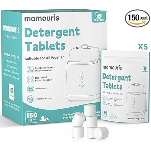 150PCS Official Detergent Cleaning Tablets: for Baby Brezza Grownsy Papablic Momfann Bottle Washer - Baby Bottle Washer Tablets for All Brands Bottles Washers Machines