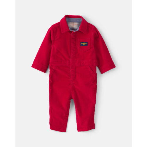 Baby Boy Corduroy Long-Sleeve Jumpsuit - Red - OshKosh B'gosh | Carter's