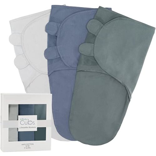 Comfy Cubs Swaddle Blanket Baby Girl Boy Easy Adjustable 3 Pack Infant Sleep Sack Wrap Newborn Babies (Small 0-3 Months, Stone, Nomadic Blue, Azul) - Small (0-3 Months) - Stone, Nomadic Blue & Azul