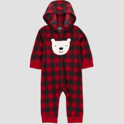 Carter's Just One You® Baby Bear Buffalo Check Jumpsuit - Red