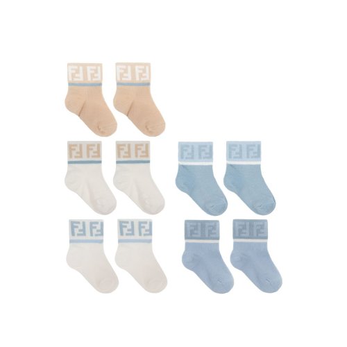 Fendi Kids Logo Intarsia Set Of Socks