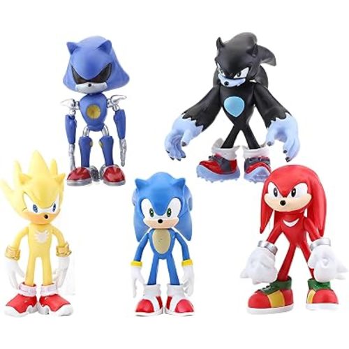 Tititada 5Pcs Sonic Exquisite Model Ornaments, Creative Anime Peripheral Gifts for Fans