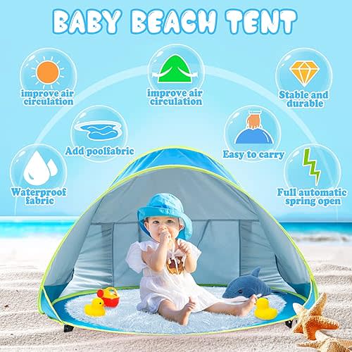 Monobeach Baby Beach Tent Pop Up Portable Shade Pool UV Protection Sun Shelter for Infant