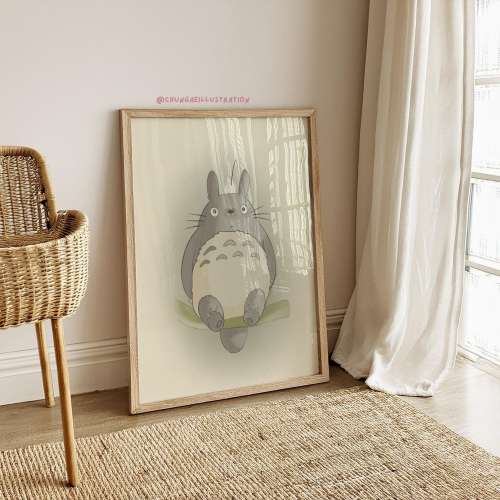 Totoro Nursery Print | Studio Ghibli Anime Wall Art