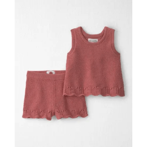 Baby Girl 2-Piece Organic Cotton Knit Top & Short Set - Little Planet | Carter's