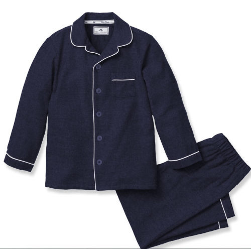 Kid's Flannel Pajama Set in Navy 6/12 M