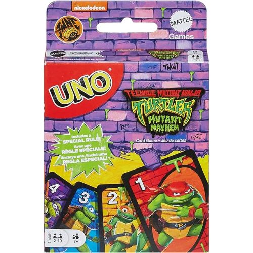 Mattel Games UNO Teenage Mutant Ninja Turtles Mutant Mayhem Card Game for Kids & Family Nights, Parties, Travel, Camping & More