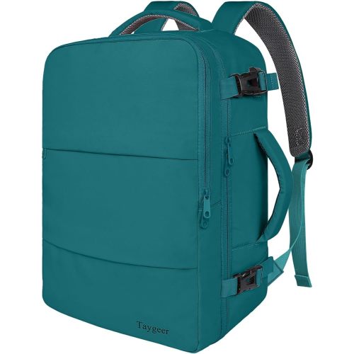 Taygeer Laptop Backpack, Airline Approved Carry On with 17.3 inch Laptop Compartment, TSA Friendly Backpack for Nursing Doctor Business Travel, Travel Daypack for Work Essentials, Peacock Blue