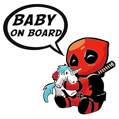 Baby on Board Deadpooland 3D - Sticker Graphic - Weatherproof & Long Lasting Sticker